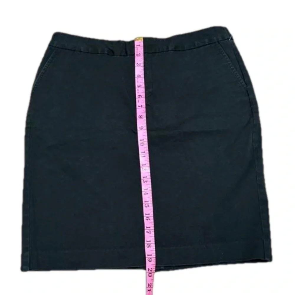 GAP Stretch Black Pencil Skirt Cotton Spandex Slit Pockets Women Size 8